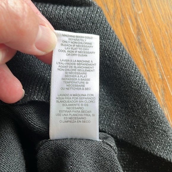 Michael Michael Kors Glitter Cowl Neck Sweater Short Sleeves Black Size M - Picture 14 of 14